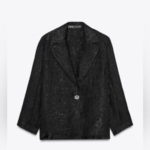 Nwt- zara- wrinkled organza blazer- small